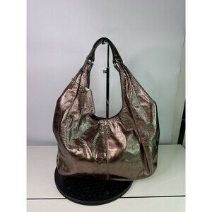 Coach Metallic Rose Gun Metal Julia Leather Hobo 14968